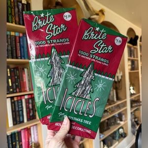 2boxes, Brite Star, new in box, vintage Tree Icicles 1000 strands each